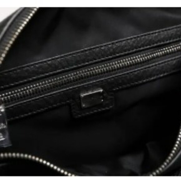 D&G Black Leather Logo Plaque Shoulder Crossbody Bag - Picture 7 of 7